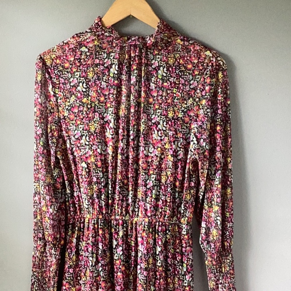 NWT STEVE MADDEN Floral Tiered Long Sleeve Midi Dress Size Small - Picture 11 of 14
